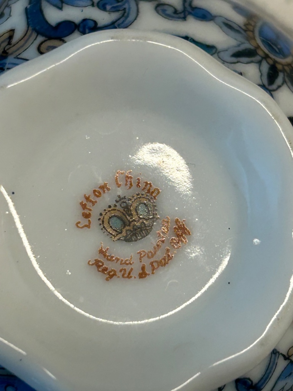 Four Lefton Blue & White #Paisley Vintage China Tea Cups Cottagecore Gift Set - Picture 6 of 8
